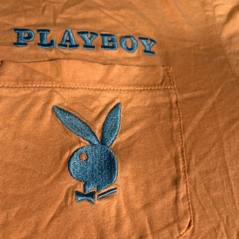 Playboy by Pacsun T Shirt Mens Medium Pink Embroidered Logo Crew Neck Casual - Picture 5 of 6